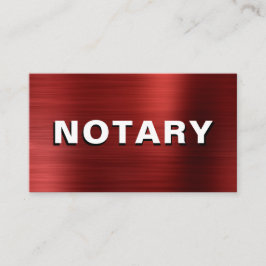 *~* NOTARY FOTO METAL RED Agent  Visitenkarte