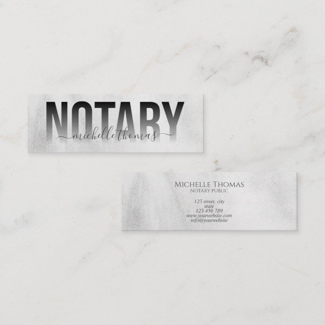 Notary Loan Signing Agent Beruflich Einfach Mini Visitenkarte (Vorne/Hinten)