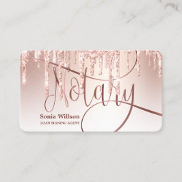 Notary Loan Signing Agent Moderne Rose Gold Glitze Visitenkarte