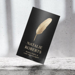 Notary Loan Signing Agent Moderner Black & Gold Visitenkarte