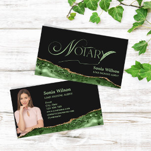 Notary Loan Signing Agent Moderner Smarald Green B Visitenkarte