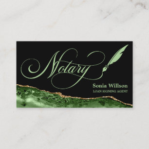 Notary Loan Signing Agent Moderner Smarald Green B Visitenkarte