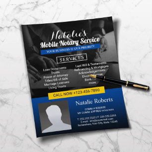 Notary Loan Signing Agent Modernes Blue Foto Flyer