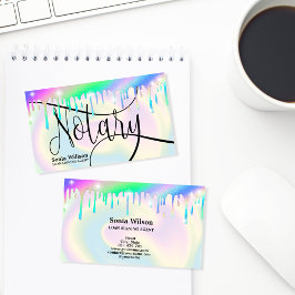 Notary Loan Signing Agent Modernes Holographic Foi Visitenkarte