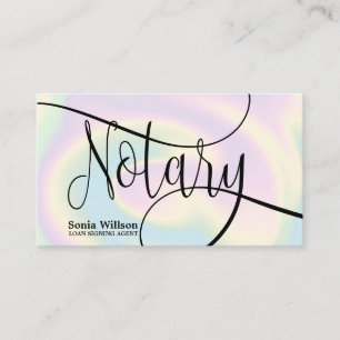 Notary Loan Signing Agent Modernes Holographic Foi Visitenkarte