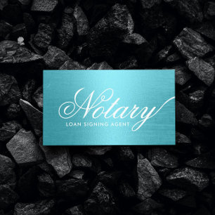 Notary Loan Signing Agent Typography Turquoise Visitenkarte