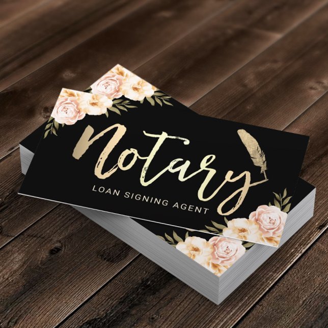 Notary Loan Signing Agent Vintage Floral Visitenkarte (Von Creator hochgeladen)