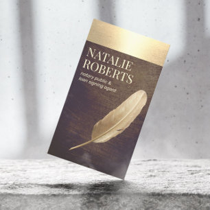 Notary Loan Signing Agent Vintage Goldquill Visitenkarte