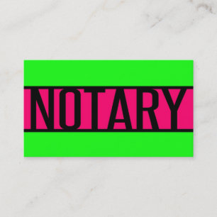 Notary Neon Green and Hot Pink Business Card Visitenkarte