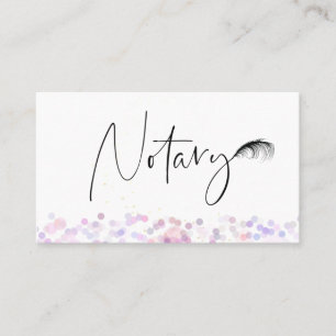 *~* NOTARY Pen Feather Signing Agent FOTO Visitenkarte