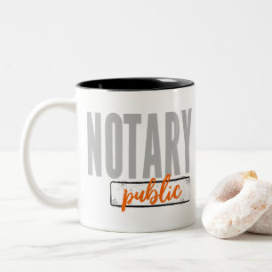 Notary Public Big Schriftart verblasst schwarz mit Zweifarbige Tasse