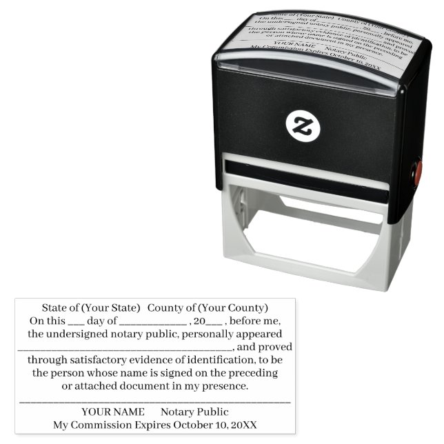 Notary Public Custom Acknowledgment  Permastempel (Beispiel)