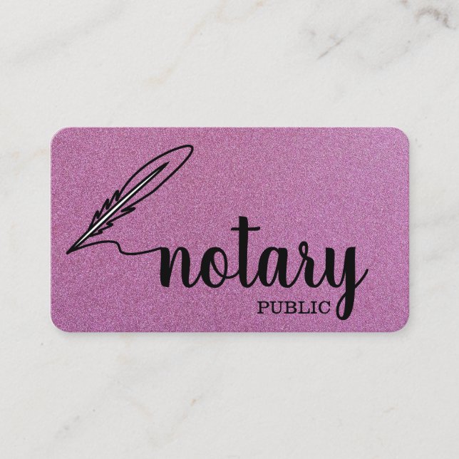 Notary Public Elegant Script Plain Visitenkarte (Vorderseite)