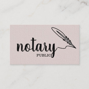 Notary Public Elegante Script Schlicht Black & Whi Visitenkarte