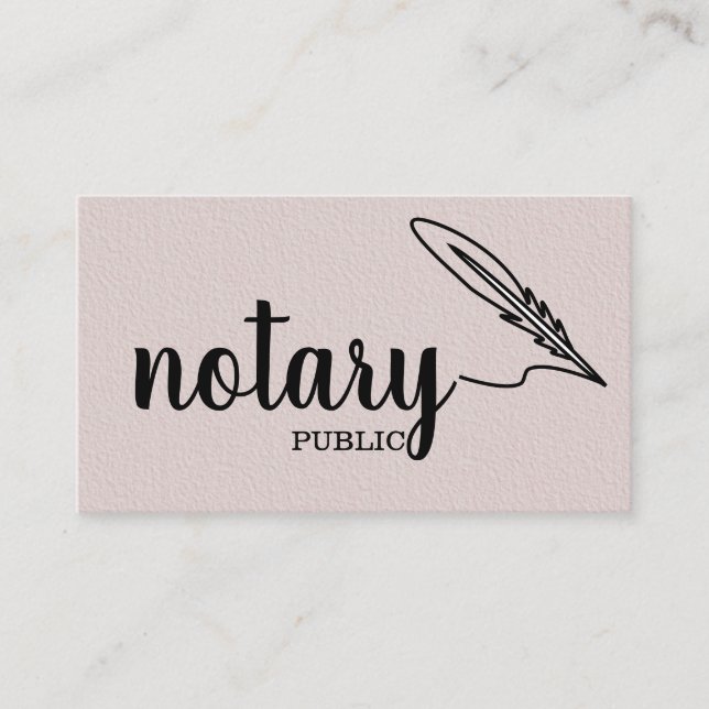 Notary Public Elegante Script Schlicht Black & Whi Visitenkarte (Vorderseite)