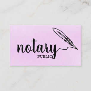 Notary Public Elegante Script Schlicht Black & Whi Visitenkarte