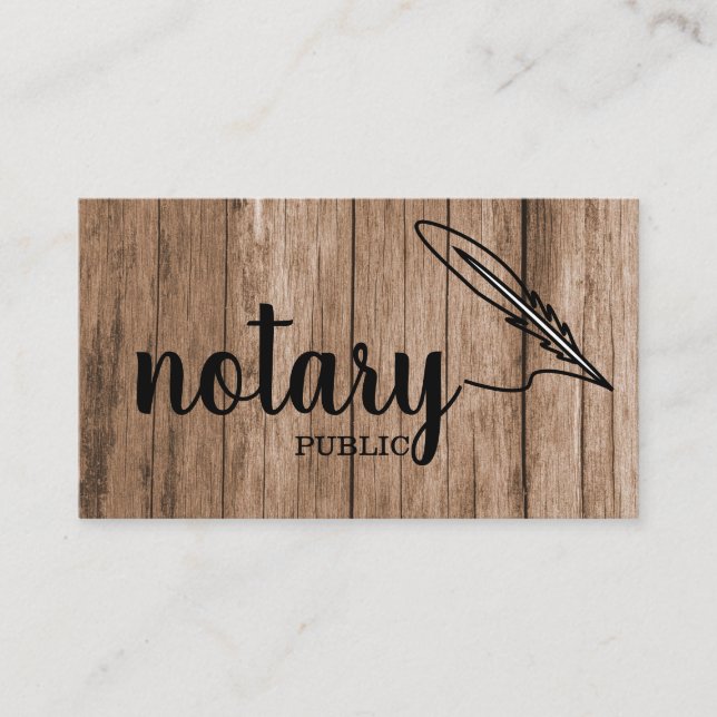 Notary Public Elegante Script Schlicht Black & Whi Visitenkarte (Vorderseite)