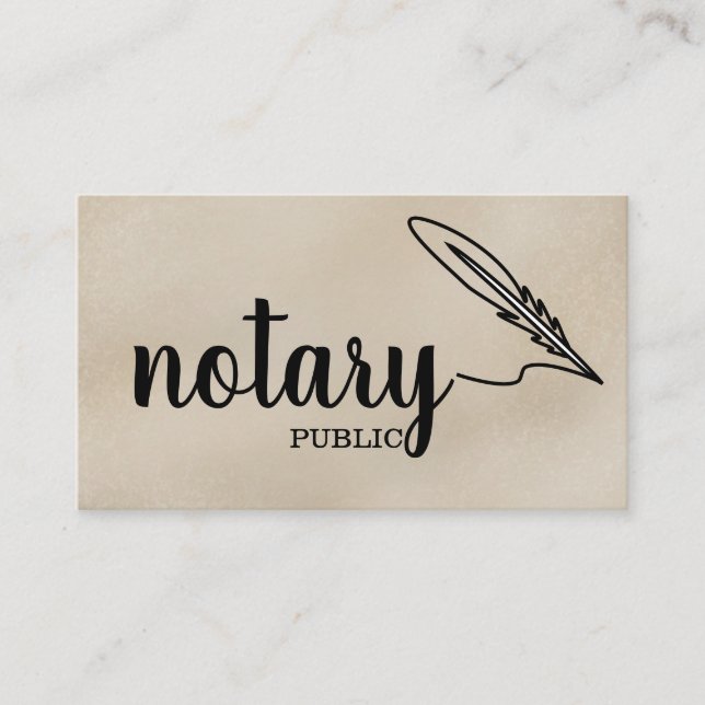 Notary Public Elegante Script Schlicht Black & Whi Visitenkarte (Vorderseite)