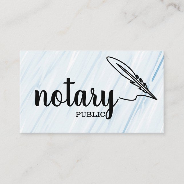 Notary Public Elegante Script Schlicht Black & Whi Visitenkarte (Vorderseite)