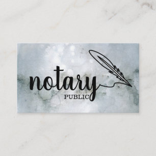 Notary Public Elegante Script Schlicht Black & Whi Visitenkarte