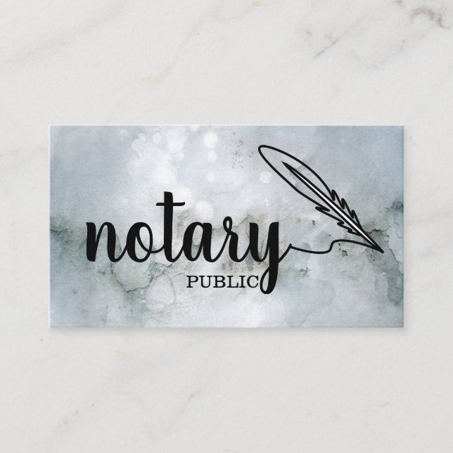 Notary Public Elegante Script Schlicht Black & Whi Visitenkarte (Vorderseite)