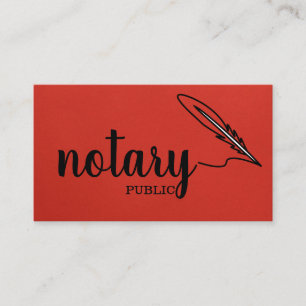 Notary Public Elegante Script Schlicht Black & Whi Visitenkarte