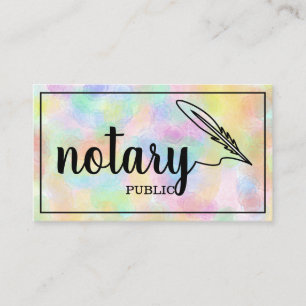 Notary Public Elegante Script Schlicht Black & Whi Visitenkarte