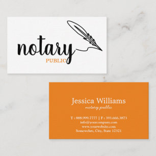 Notary Public Elegante Script Schlicht Black & Whi Visitenkarte
