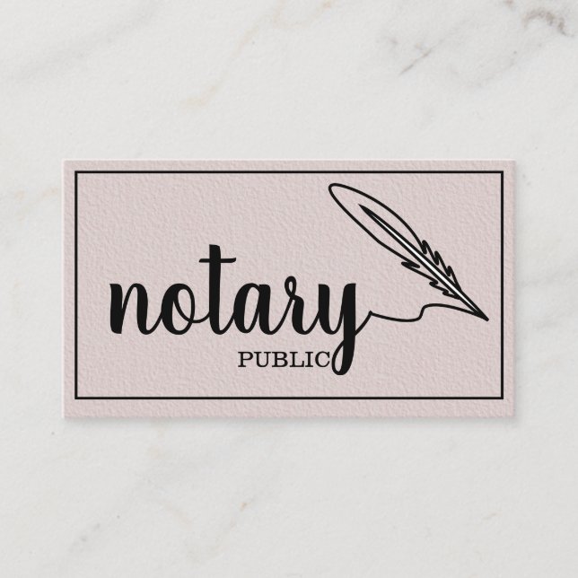 Notary Public Elegante Script Schlicht Black & Whi Visitenkarte (Vorderseite)