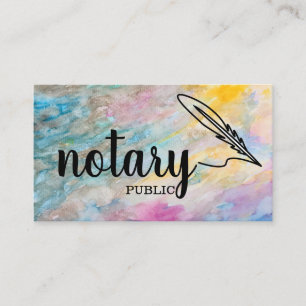 Notary Public Elegante Script Schlicht Black & Whi Visitenkarte