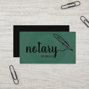 Notary Public Elegante Script Schlicht Black & Whi Visitenkarte