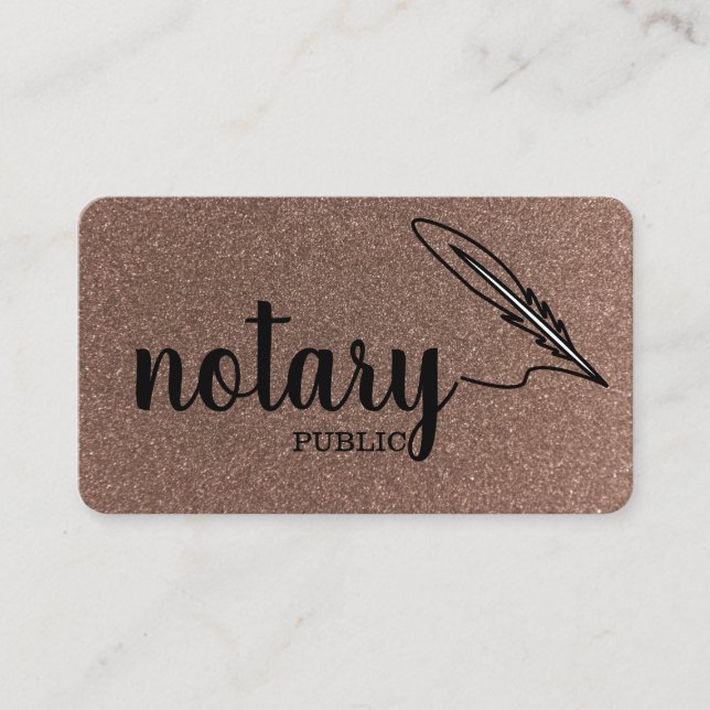 Notary Public Elegante Script Schlicht Black & Whi Visitenkarte (Vorderseite)