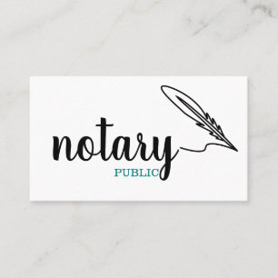 Notary Public Elegante Script Schlicht Black & Whi Visitenkarte