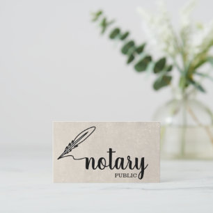 Notary Public Elegante Script Schlicht Business Ca Visitenkarte