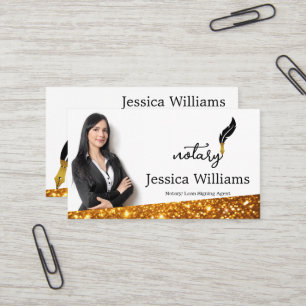 Notary Public Elegante Script Schlicht Business Ca Visitenkarte