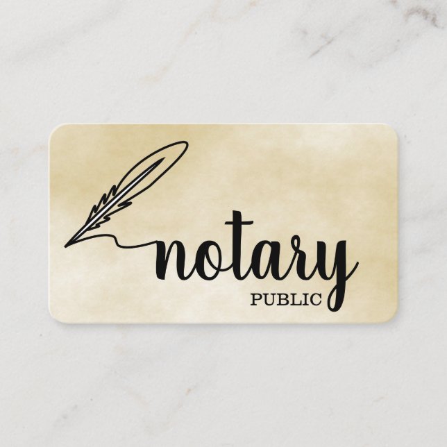 Notary Public Elegante Script Schlicht Business Ca Visitenkarte (Vorderseite)