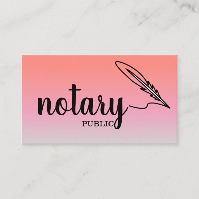 Notary Public Elegante Script Schlicht Business Ca Visitenkarte (Vorderseite)
