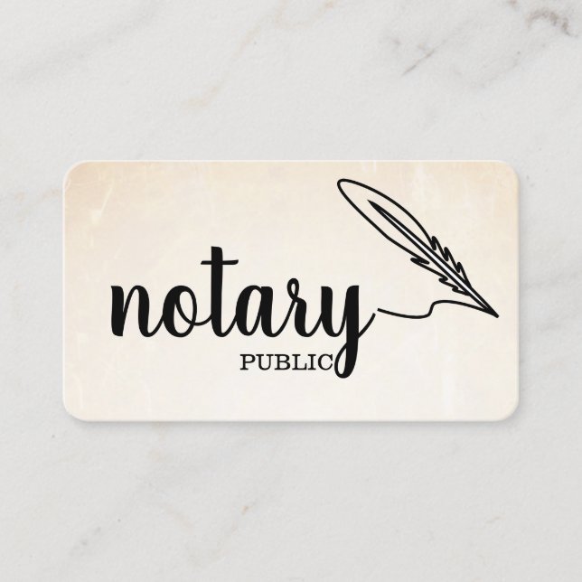 Notary Public Elegante Script Schlicht Visitenkarte (Vorderseite)