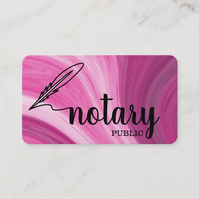 Notary Public Elegante Script Schlicht Visitenkarte (Vorderseite)