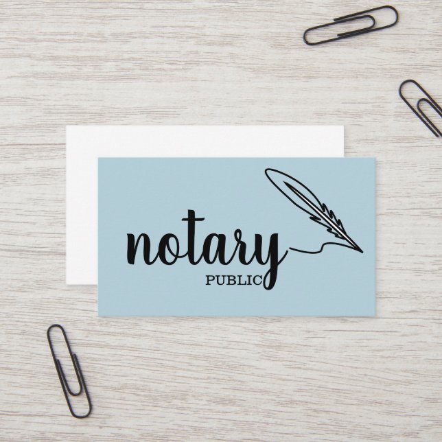 Notary Public Elegante Script Schlicht Visitenkarte (Vorderseite/Rückseite Beispiel)