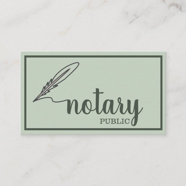 Notary Public Elegante Script Schlicht Visitenkarte (Vorderseite)