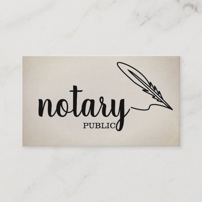 Notary Public Elegante Script Schlicht Visitenkarte (Vorderseite)