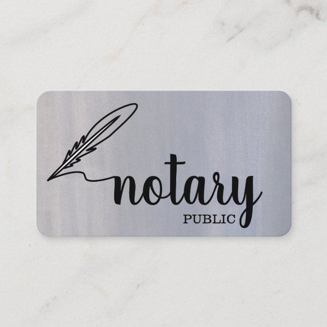 Notary Public Elegante Script Schlicht Visitenkarte (Vorderseite)
