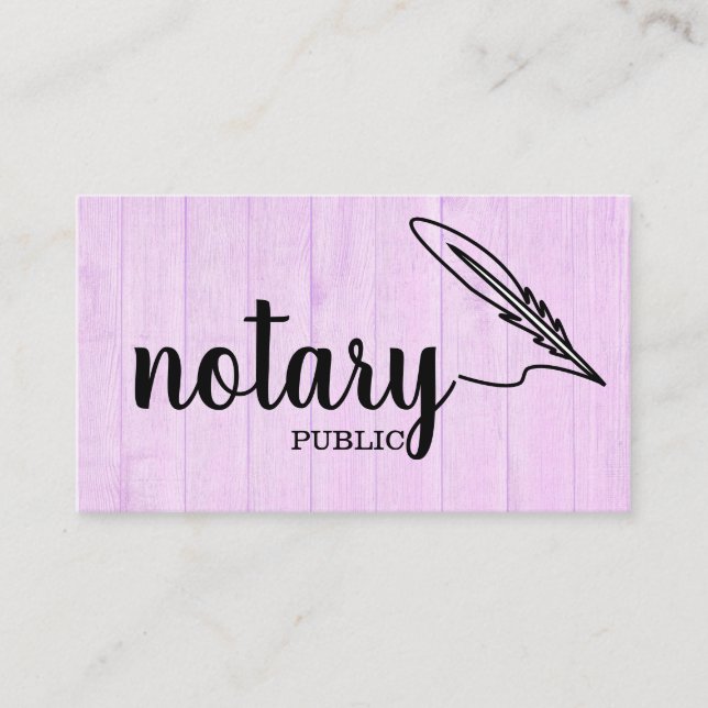 Notary Public Elegante Script Schlicht Visitenkarte (Vorderseite)