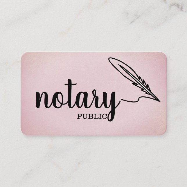 Notary Public Elegante Script Schlicht Visitenkarte (Vorderseite)