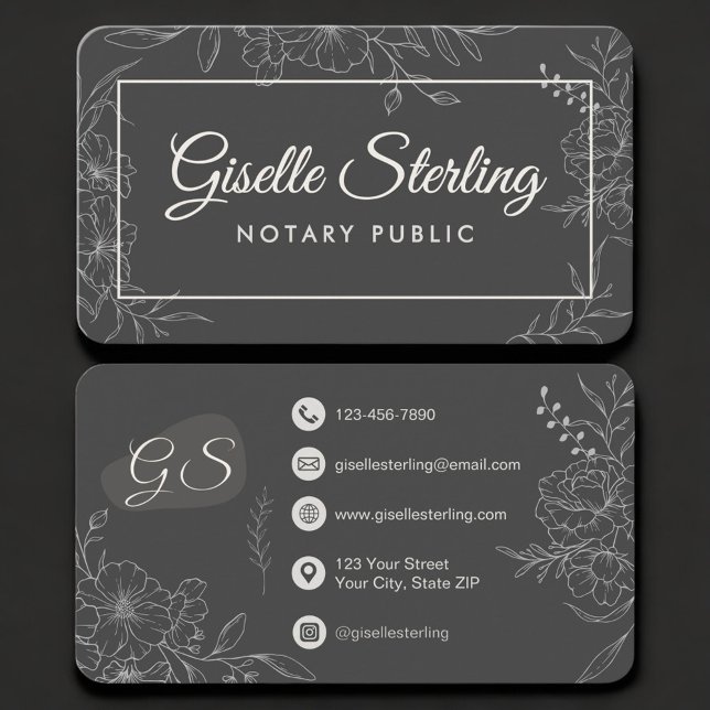 Notary Public Floral Visitenkarte (Von Creator hochgeladen)