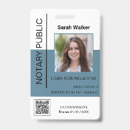 Notary Public ID Foto Büroangestellte staubblau Ausweis