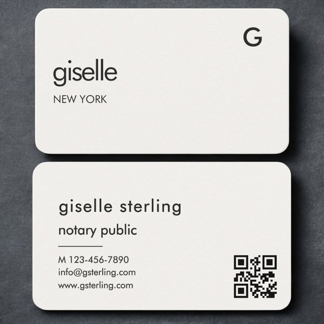 Notary Public Neutral QR Code  Visitenkarte (Von Creator hochgeladen)