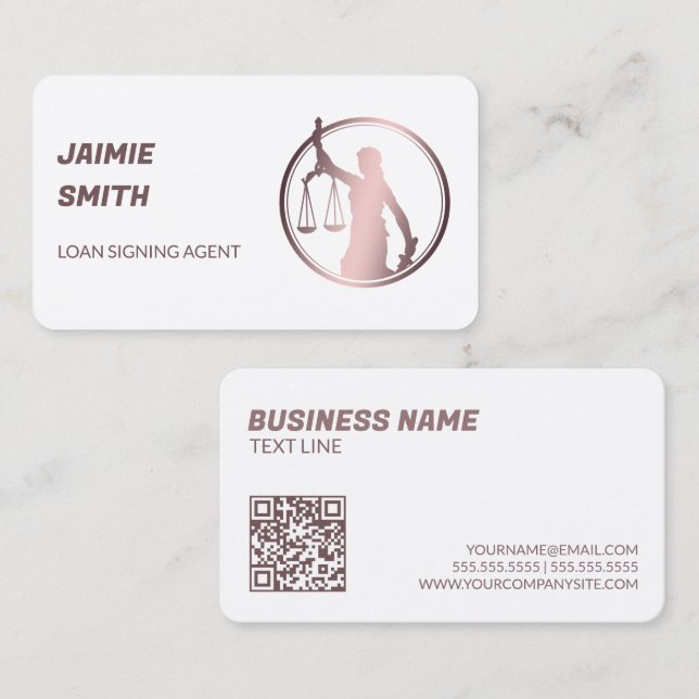 Notary Public QR Business Card Visitenkarte (Vorne/Hinten)