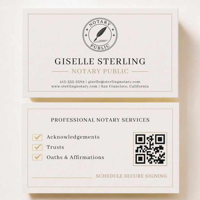 Notary Public QR Code Professional Visitenkarte (Von Creator hochgeladen)